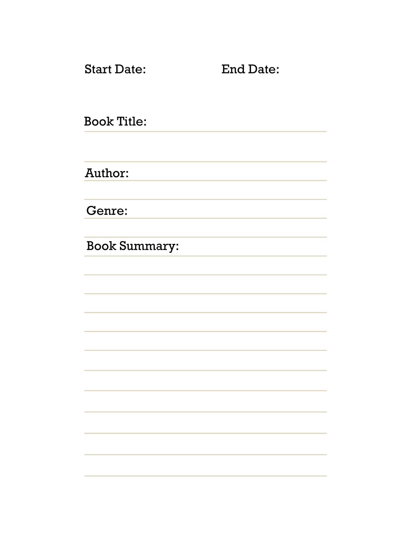 My Year Book - A Reading Journal